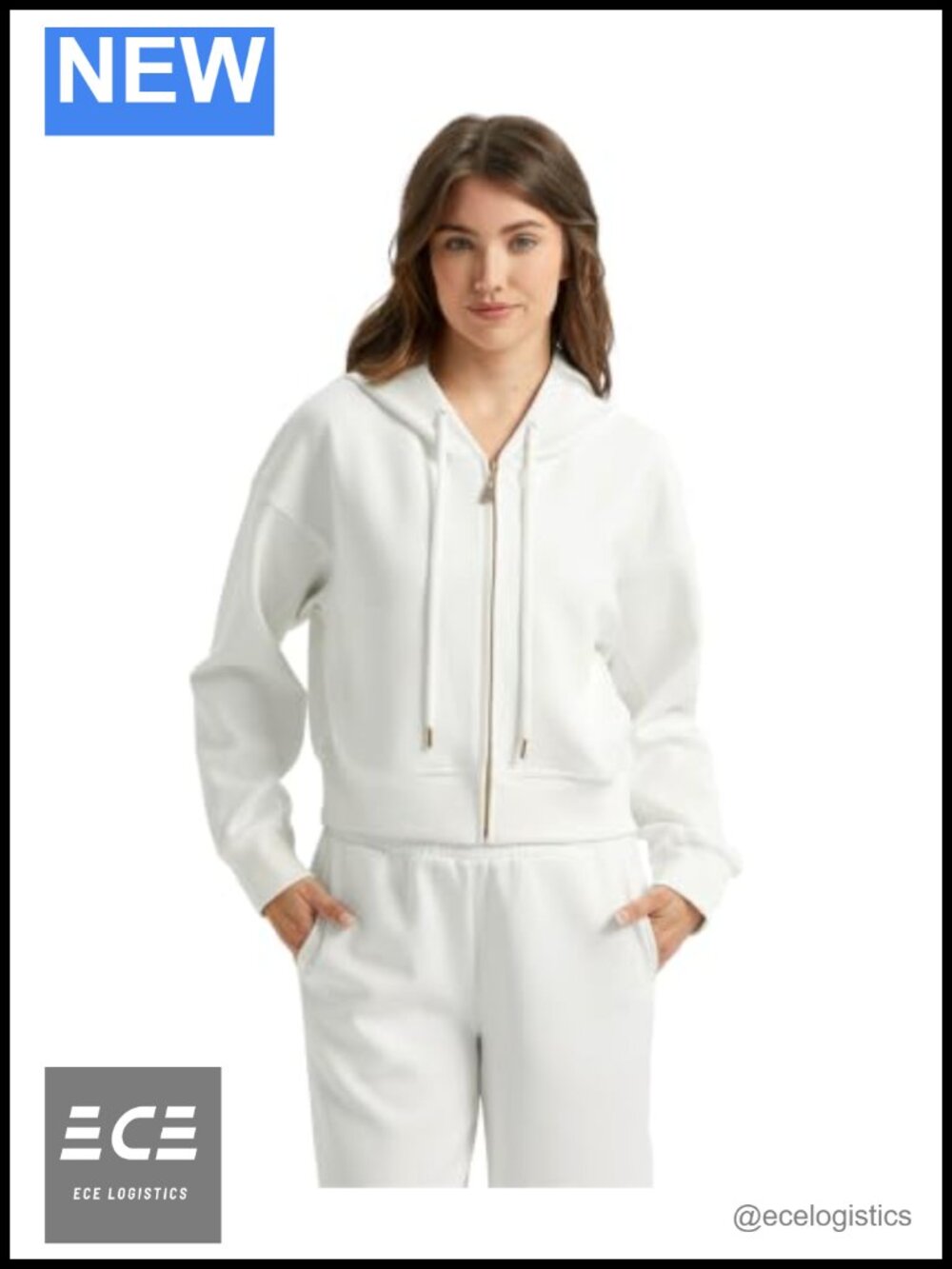 Women's Full Zip Up Cropped Hoodie Modal Blend Sweatshirt